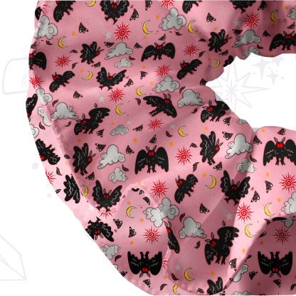 Purplehecate Cryptid Mothman Double Layer Scrunchie