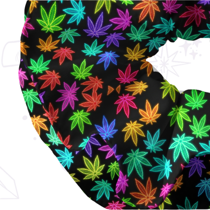 Purplehecate Trippy Weed Double Layer Scrunchie
