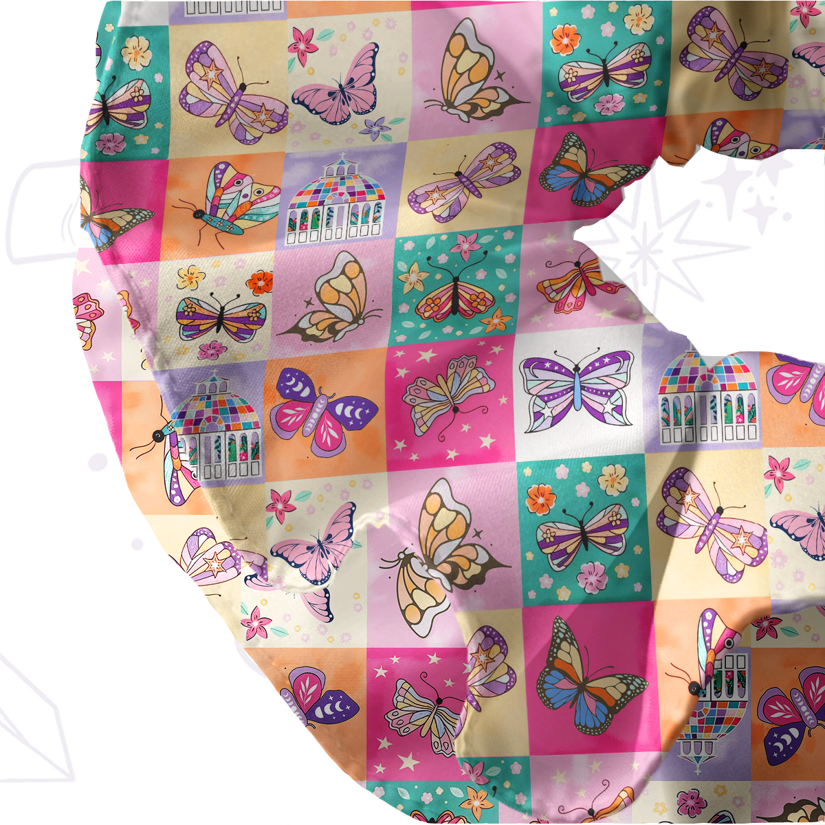 Purplehecate Dreamy Butterfly Garden Double Layer Scrunchie