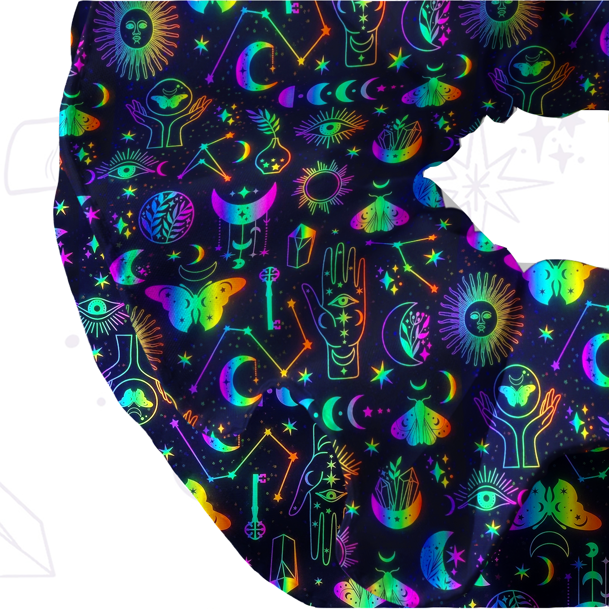 Purplehecate Blacklight Butterfly Double Layer Scrunchie