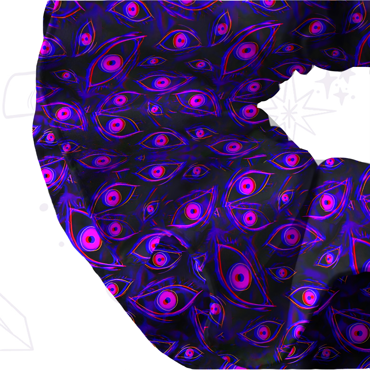 Purplehecate Glitch Vision Double Layer Scrunchie