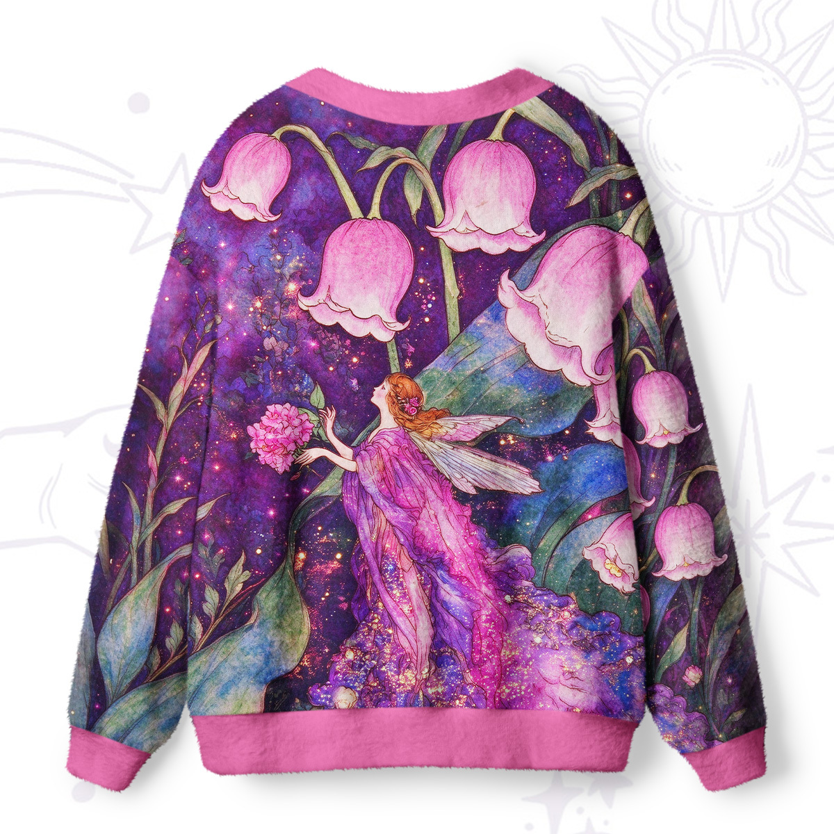 Purplehecate Enchanted Bellflower Fairy Ugly Cardigan Sweaters