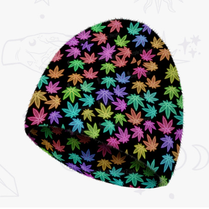 Purplehecate Trippy Weed Fuzzy Knit Beanie