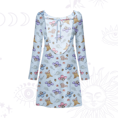 Purplehecate Magical Cowboy Skull Beachwear Cover-Up Dress