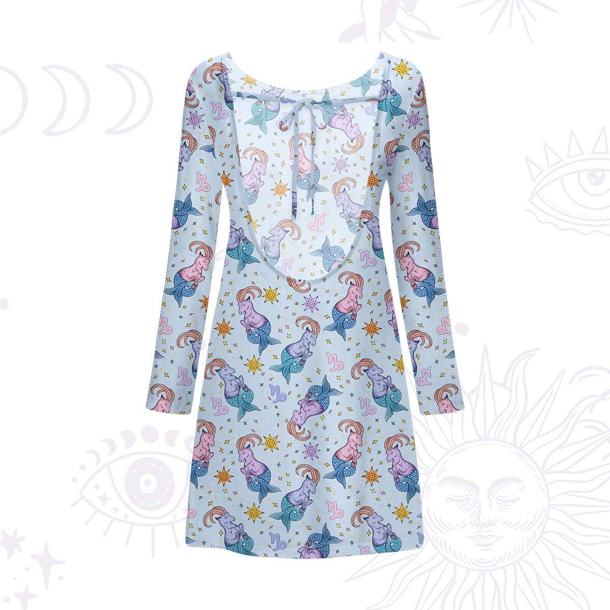 Purplehecate Capricorn Spirit Zodiac Beachwear Cover-Up Dress