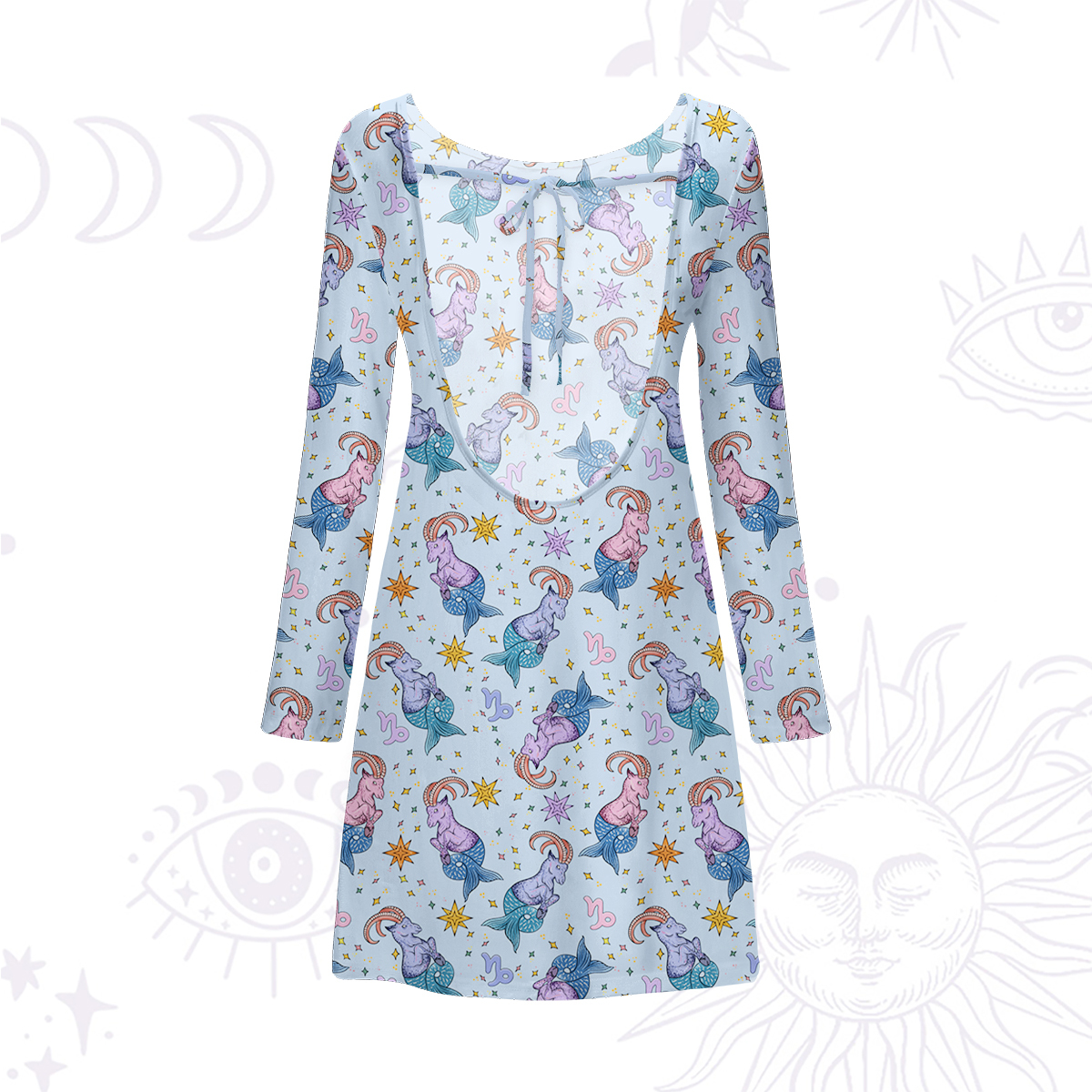 Purplehecate Capricorn Spirit Zodiac Beachwear Cover-Up Dress