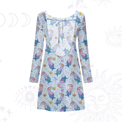 Purplehecate Capricorn Spirit Zodiac Beachwear Cover-Up Dress