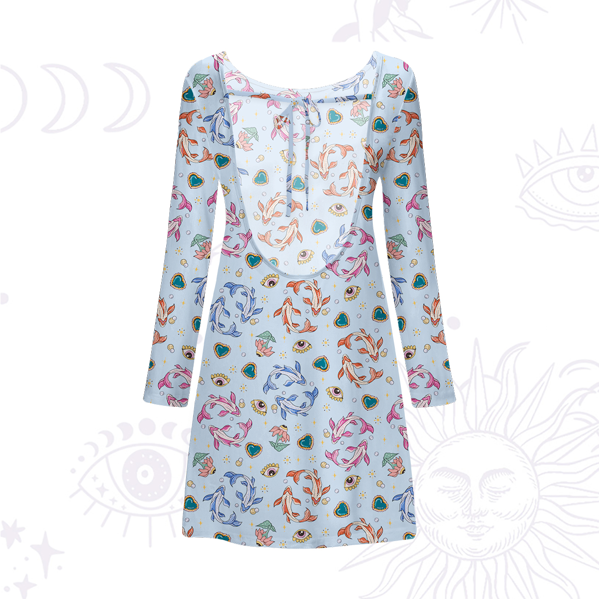 Purplehecate Pisces Spirit Zodiac Beachwear Cover-Up Dress