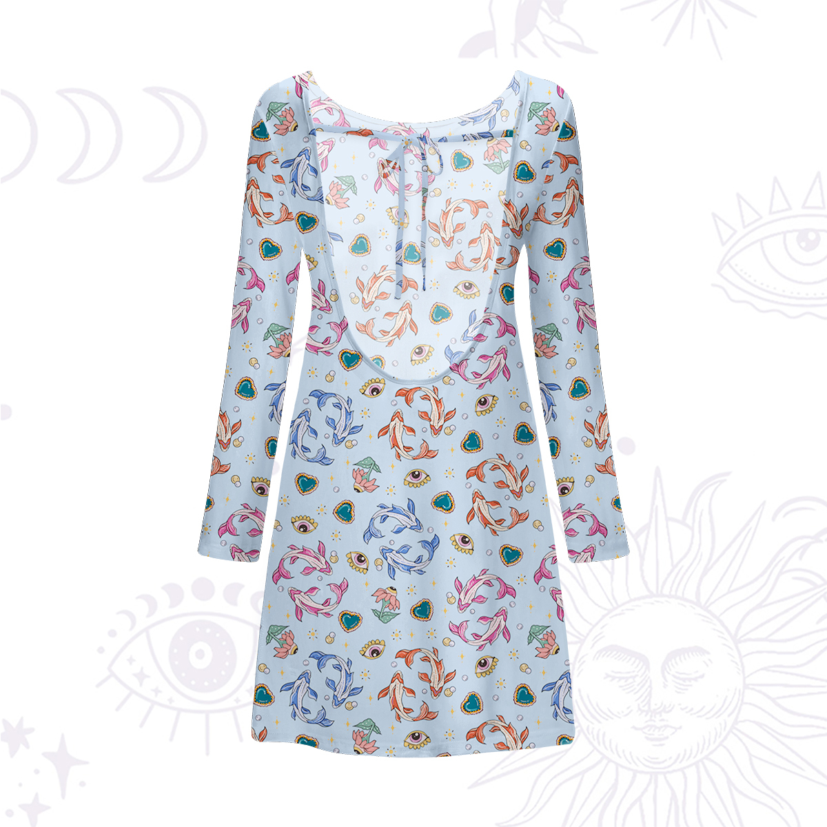 Purplehecate Pisces Spirit Zodiac Beachwear Cover-Up Dress