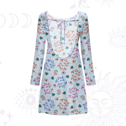 Purplehecate Pisces Spirit Zodiac Beachwear Cover-Up Dress