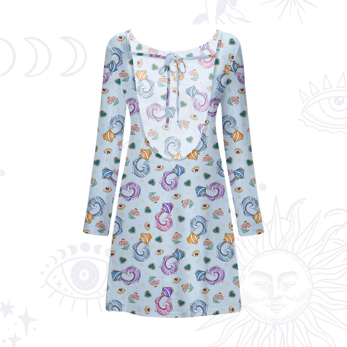 Purplehecate Aquarius Spirit Zodiac Beachwear Cover-Up Dress