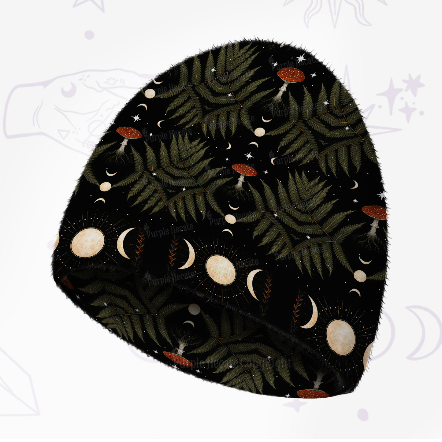 Purplehecate Moonlit Mushroom Gown Fuzzy Knit Beanie