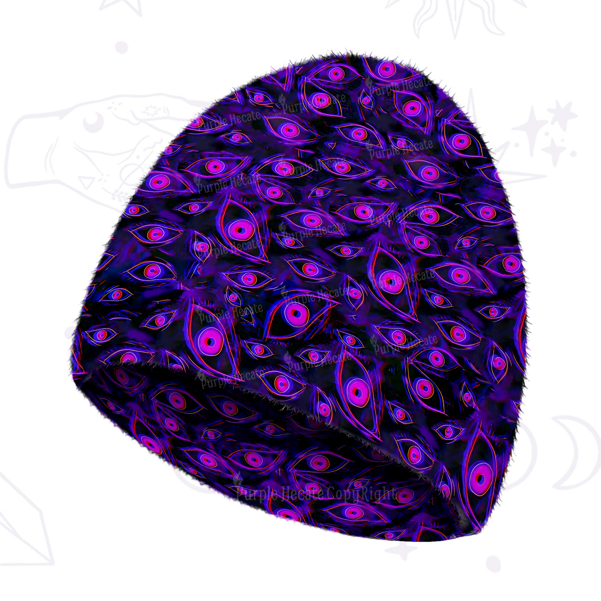 Purplehecate Glitch Vision Fuzzy Knit Beanie
