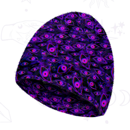 Purplehecate Glitch Vision Fuzzy Knit Beanie
