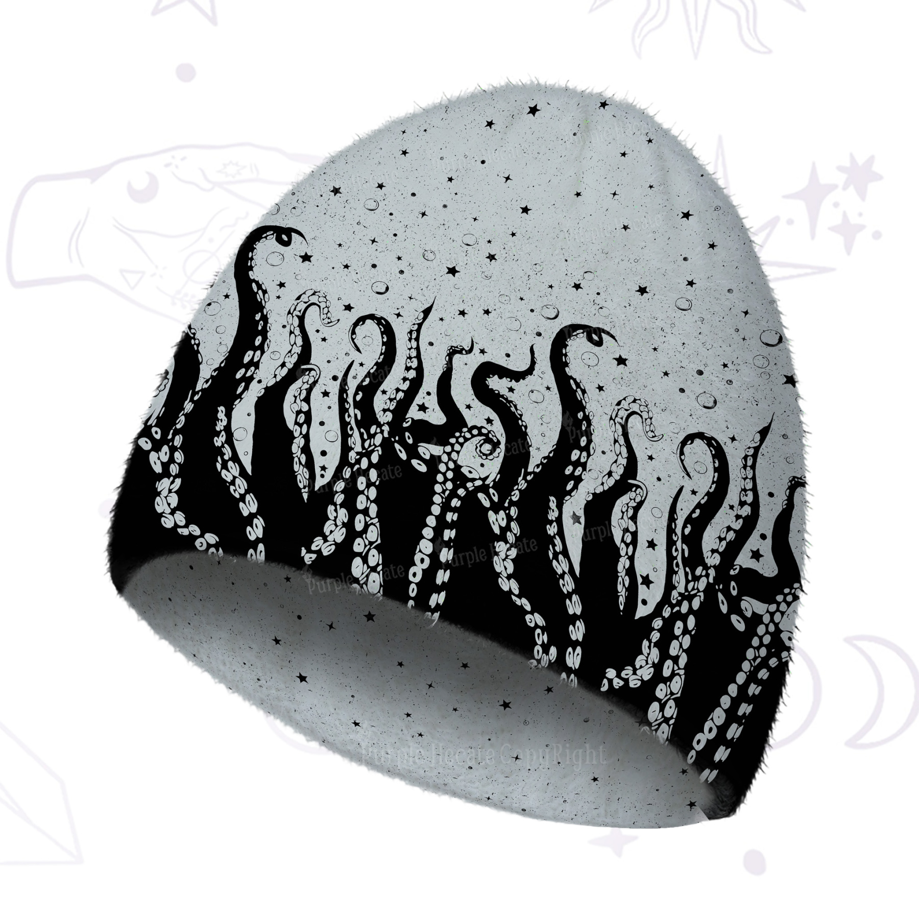 Purplehecate Tentacles of the Deep Fuzzy Knit Beanie
