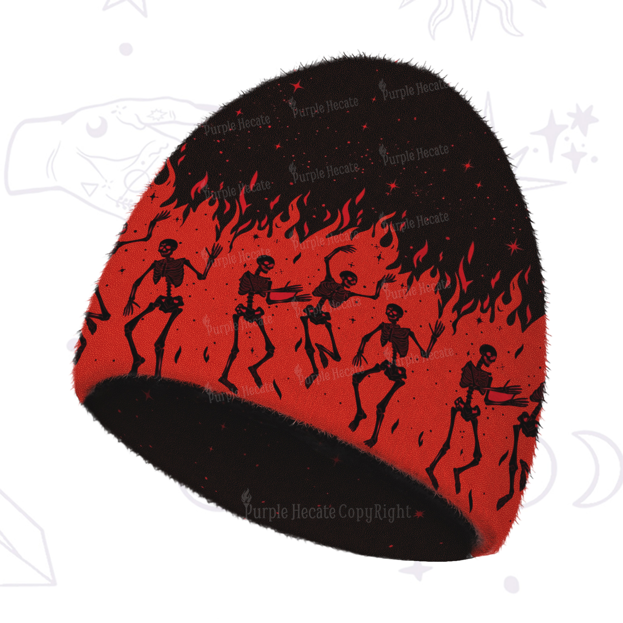 Purplehecate Infernal Revelry Fuzzy Knit Beanie