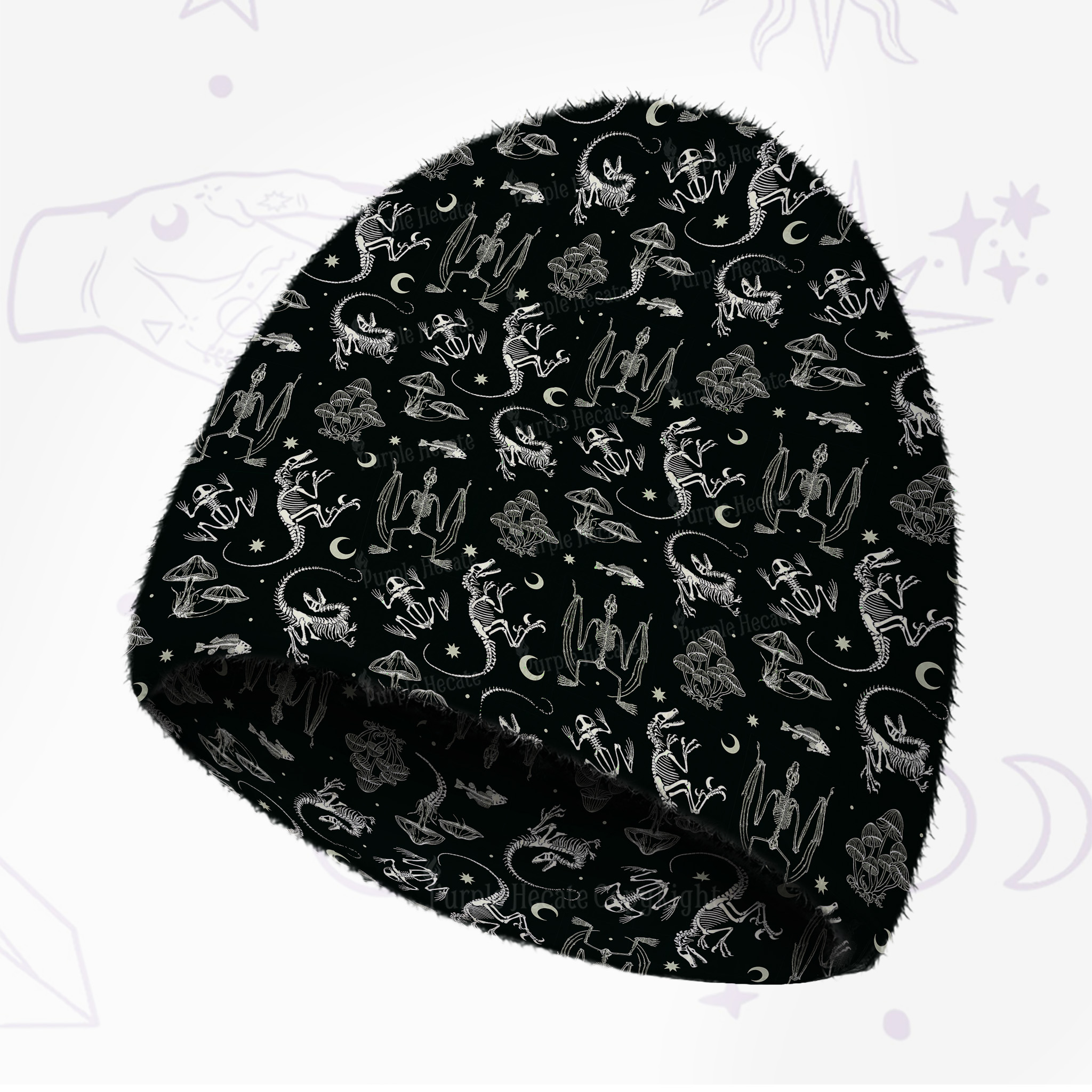 Purplehecate Prehistoric Fantasy Fuzzy Knit Beanie