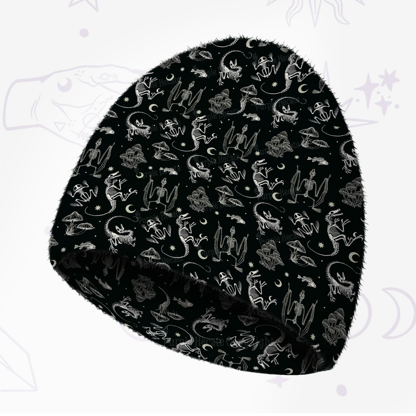 Purplehecate Prehistoric Fantasy Fuzzy Knit Beanie