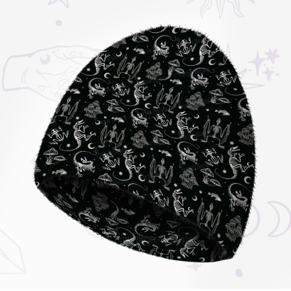 Purplehecate Prehistoric Fantasy Fuzzy Knit Beanie