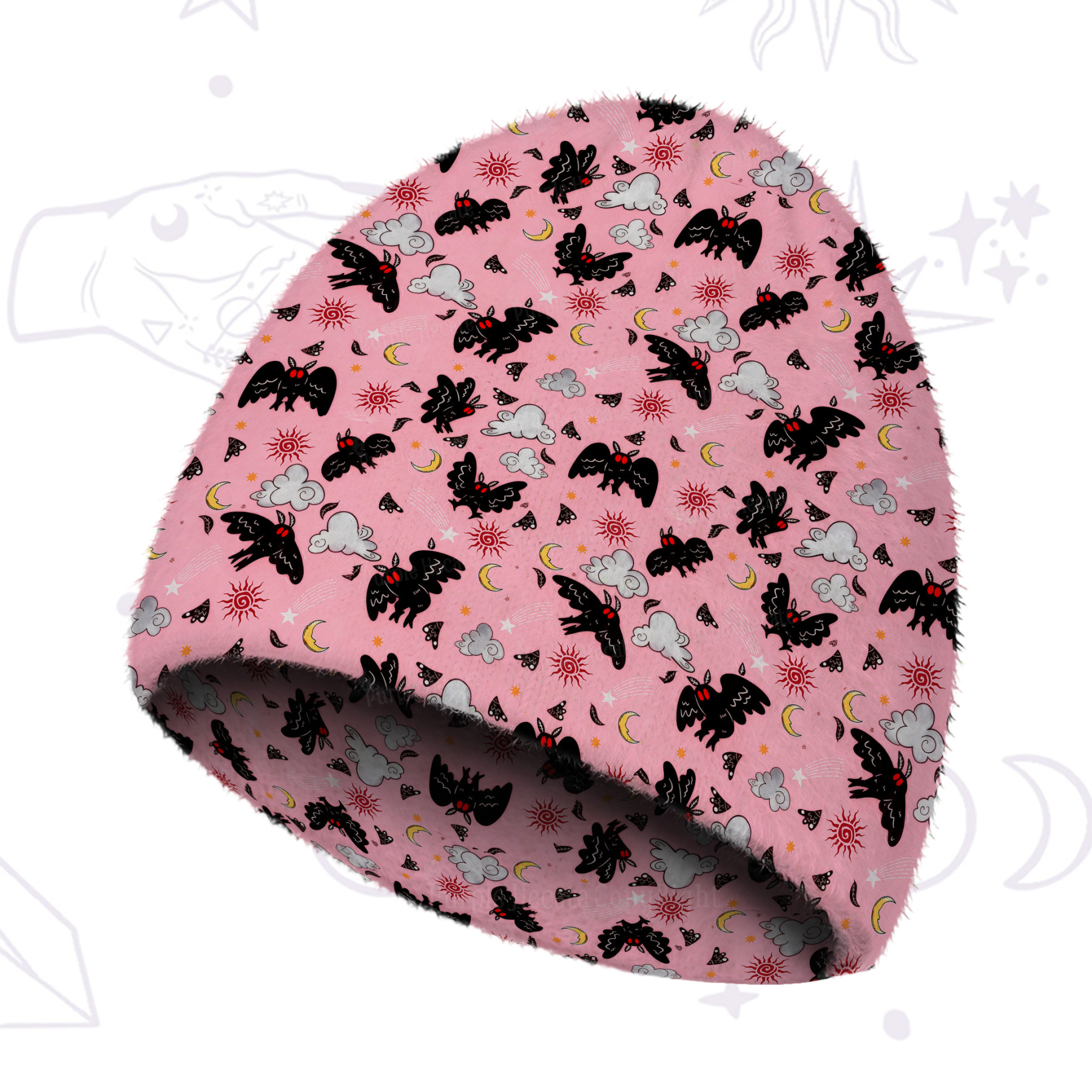 Purplehecate Cryptid Mothman Fuzzy Knit Beanie