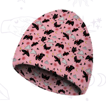 Purplehecate Cryptid Mothman Fuzzy Knit Beanie