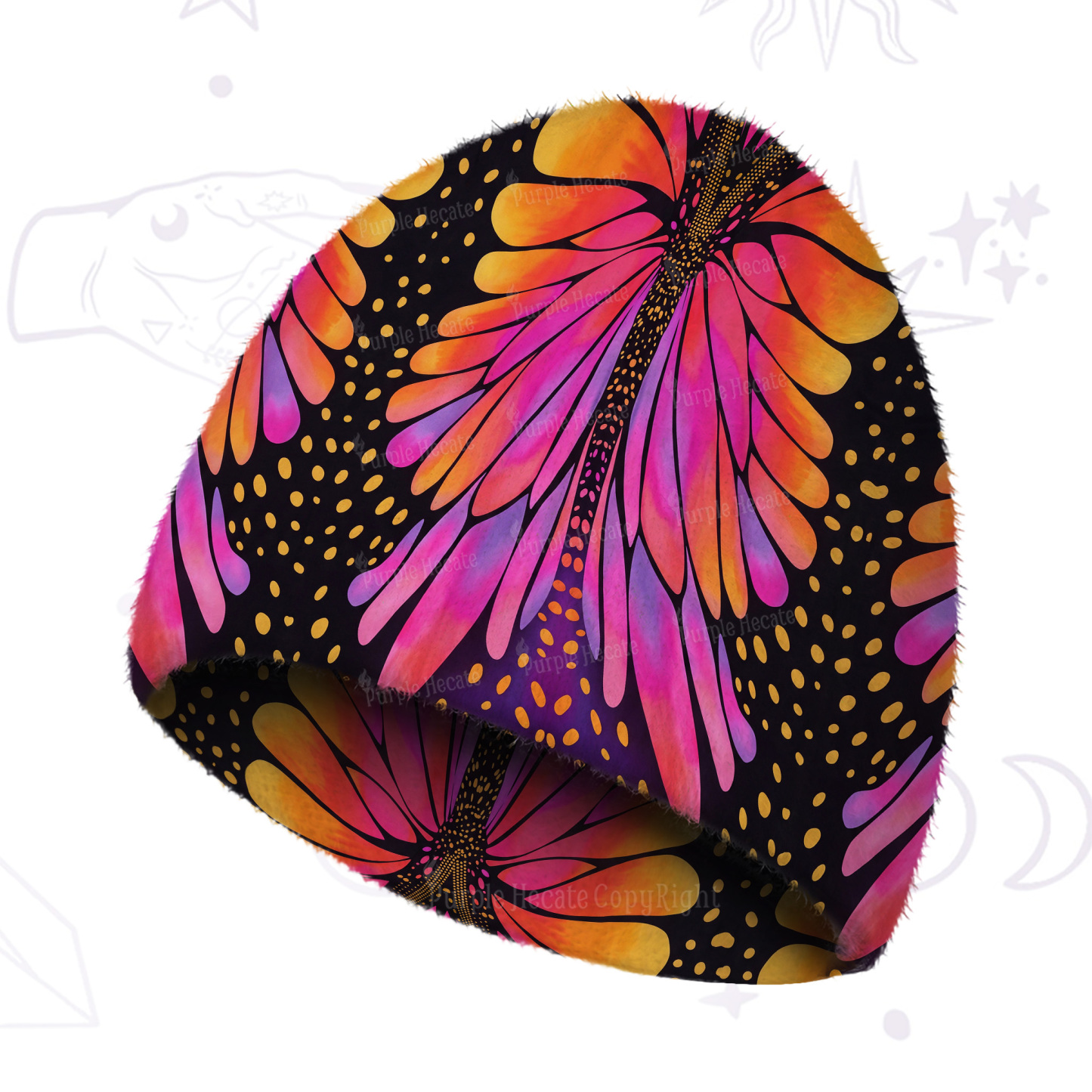 Purplehecate Butterfly Wings Fuzzy Knit Beanie