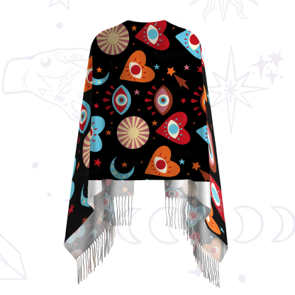 Purplehecate The Enchanted Eye of Love Printed Fringe Scarf