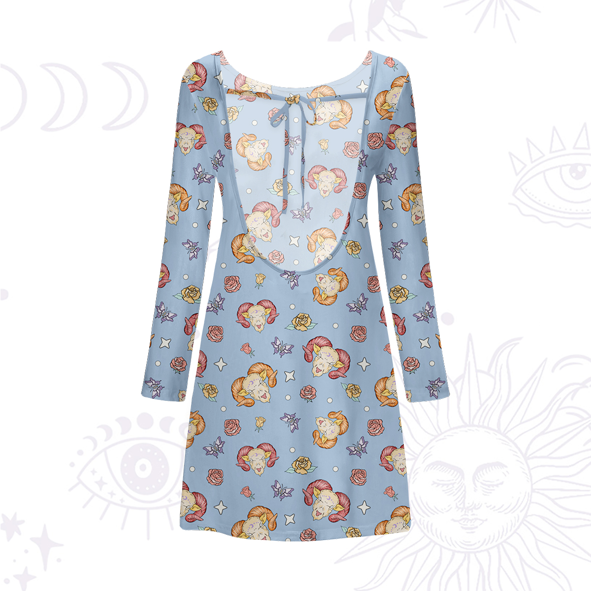 Purplehecate Aries Spirit Zodiac Beachwear Cover-Up Dress