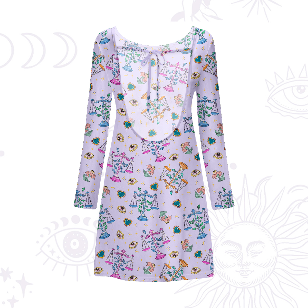 Purplehecate Libra Spirit Zodiac Beachwear Cover-Up Dress