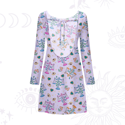 Purplehecate Libra Spirit Zodiac Beachwear Cover-Up Dress