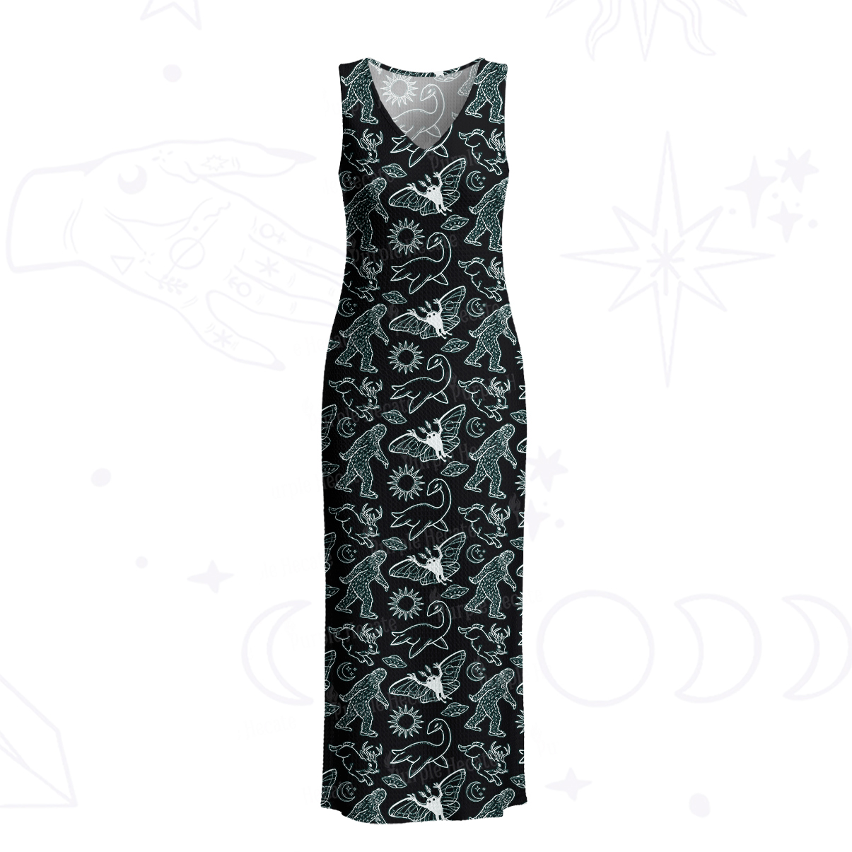 Purplehecate Cryptid Crochet Knit Maxi Dress