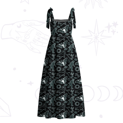 Purplehecate Cryptid Tie Shoulder Maxi Dress