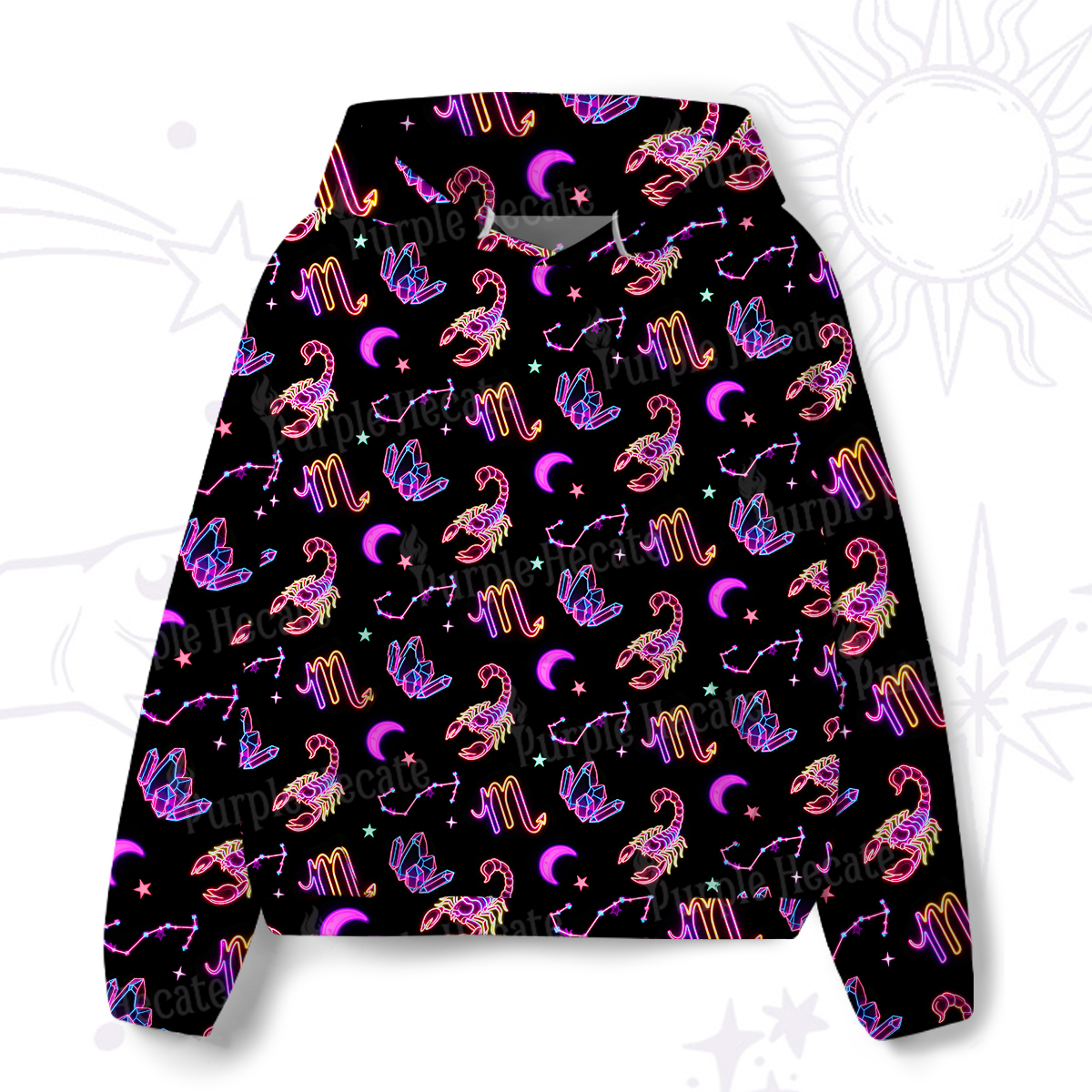 Purplehecate Scorpio Spirit Zodiac All-Over Print Hoodie