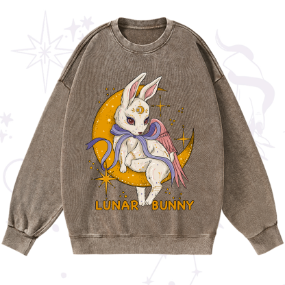 Purplehecate Lunar Bunny Easter Washed Sweatshirt