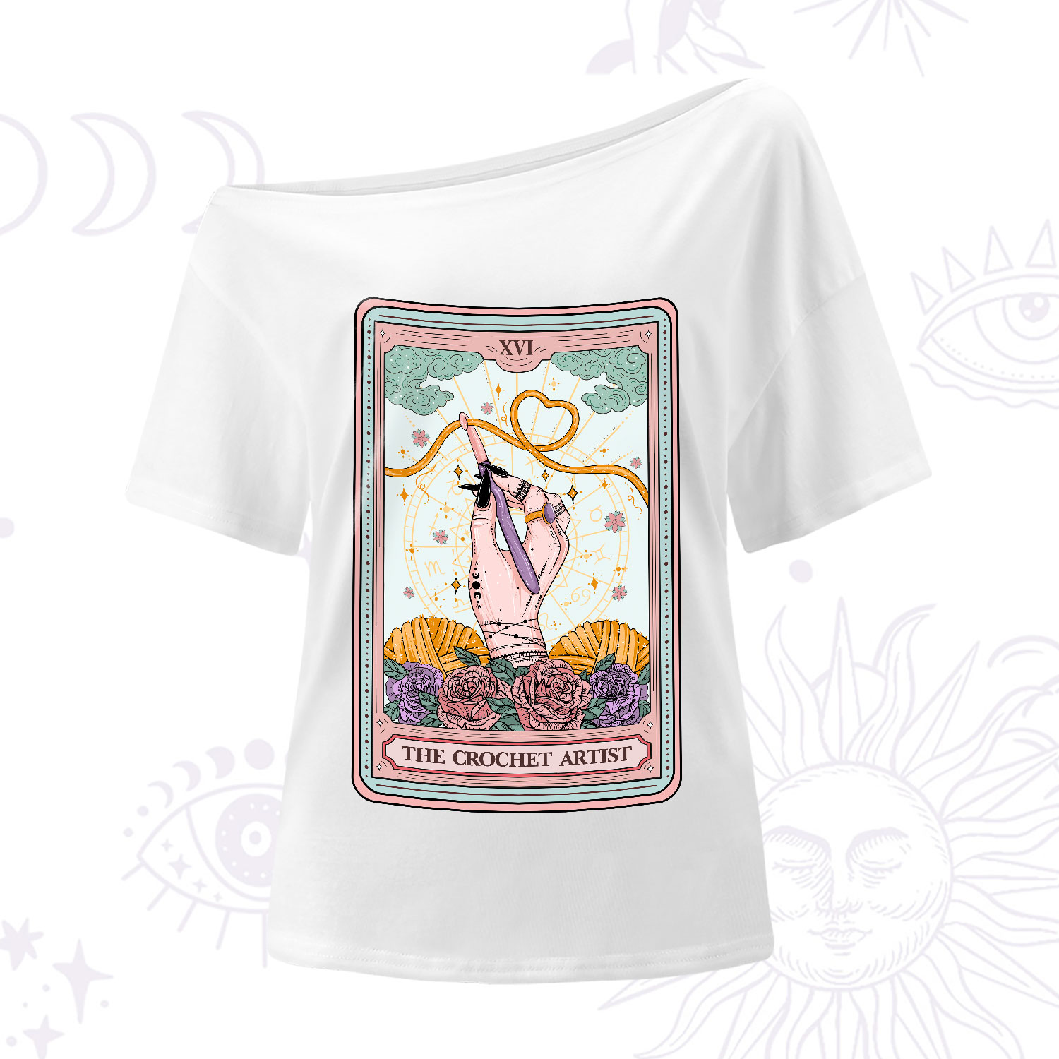 Purplehecate The Crochet Artist Tarot Card One-Shoulder T-Shirt