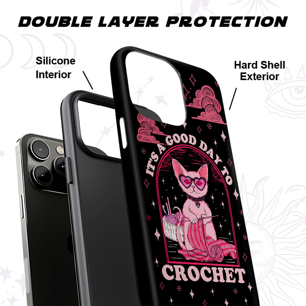 Purplehecate It's A Good Day To Crochet Crop Phone Case