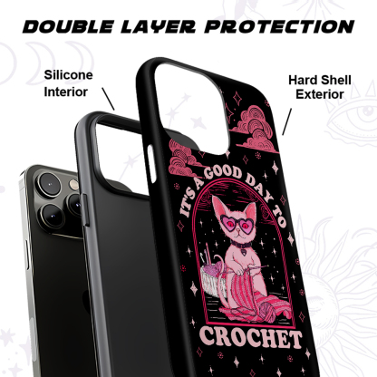 Purplehecate It's A Good Day To Crochet Crop Phone Case