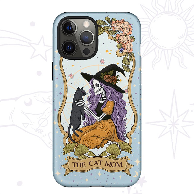 Purplehecate The Skeleton Witch Cat Mom Ancient Mirror Phone Case