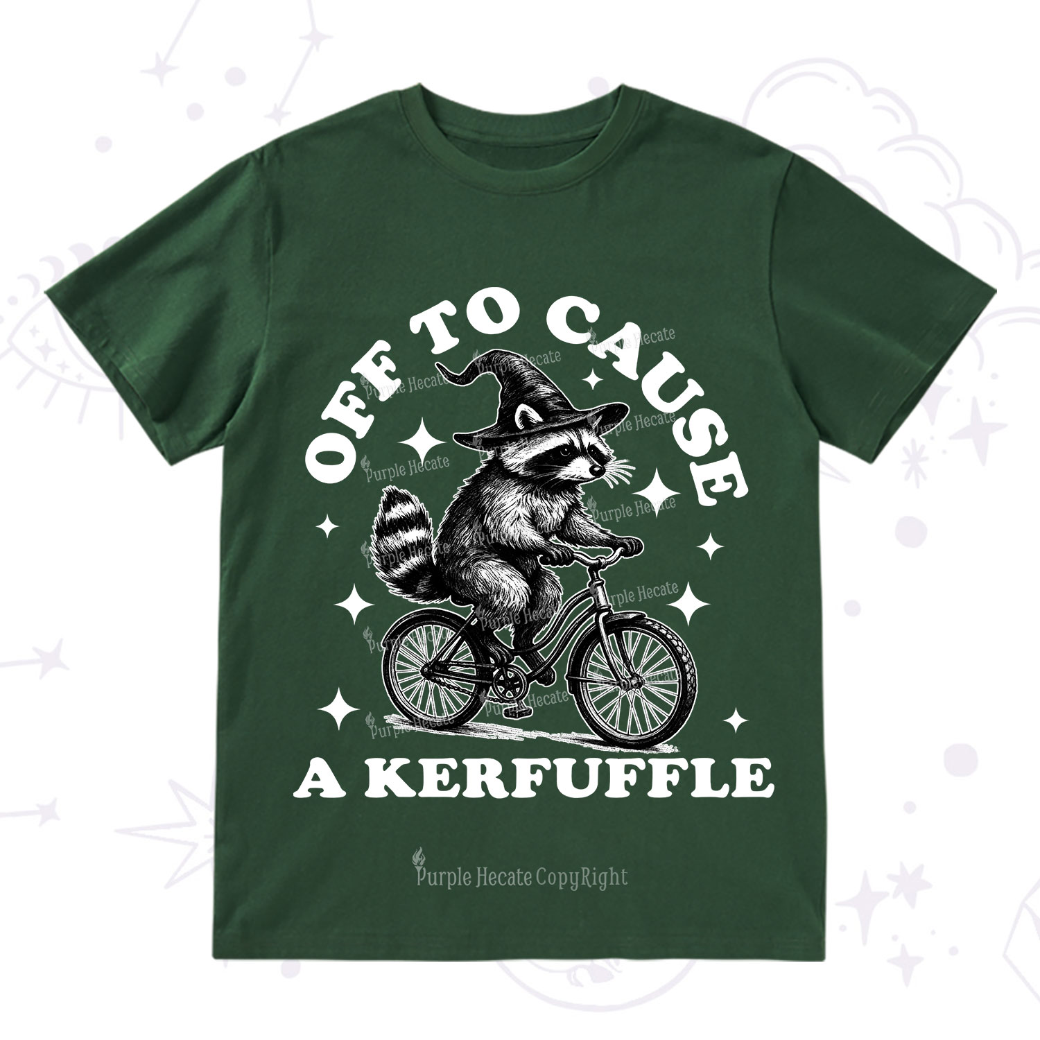 Purplehecate Off to Cause a Kerfuffle Raccoon T-Shirt