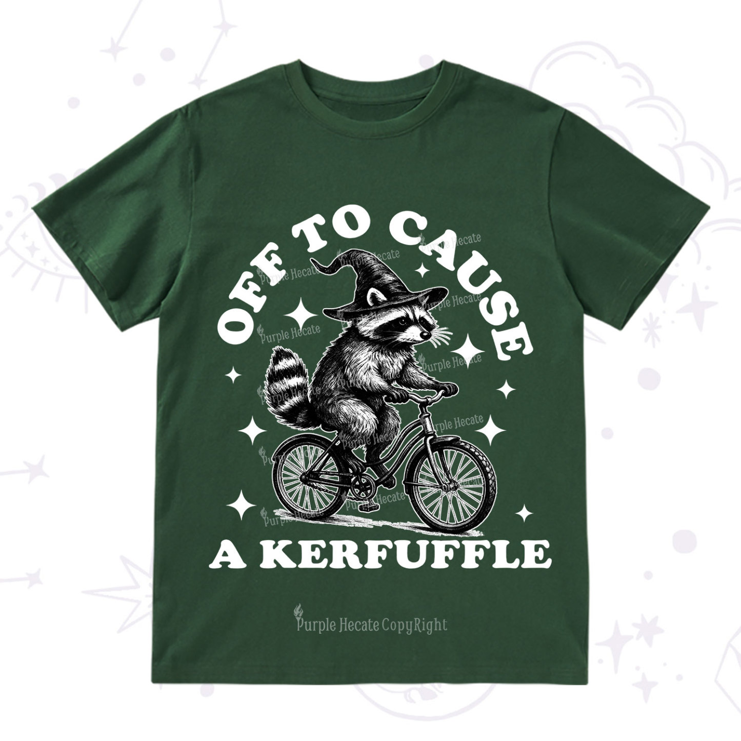 Purplehecate Off to Cause a Kerfuffle Raccoon T-Shirt