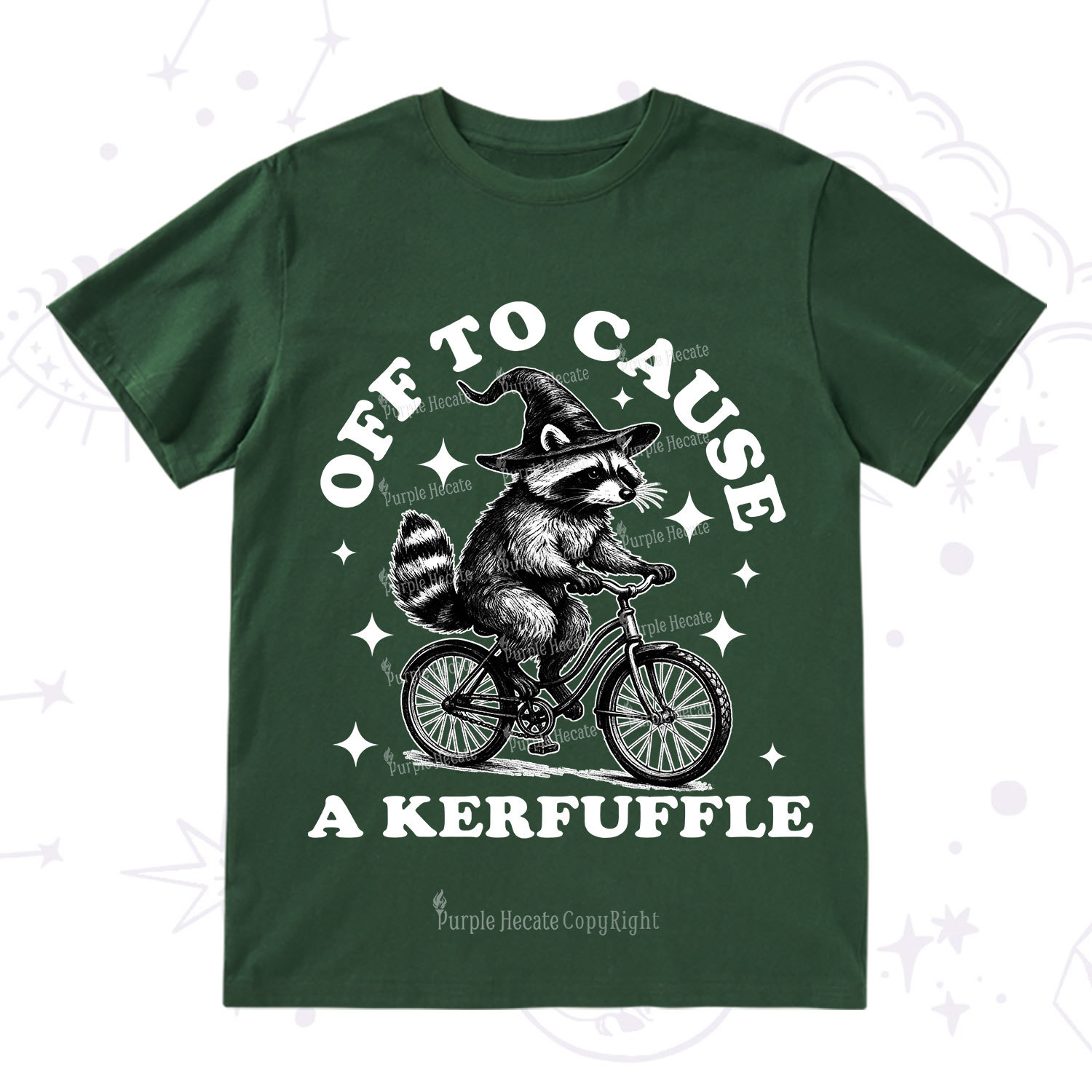 Purplehecate Off to Cause a Kerfuffle Raccoon T-Shirt
