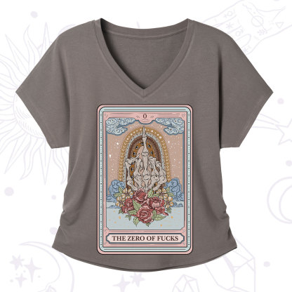 Purplehecate The Zero Of Fucks Tarot V-Neck T-Shirt