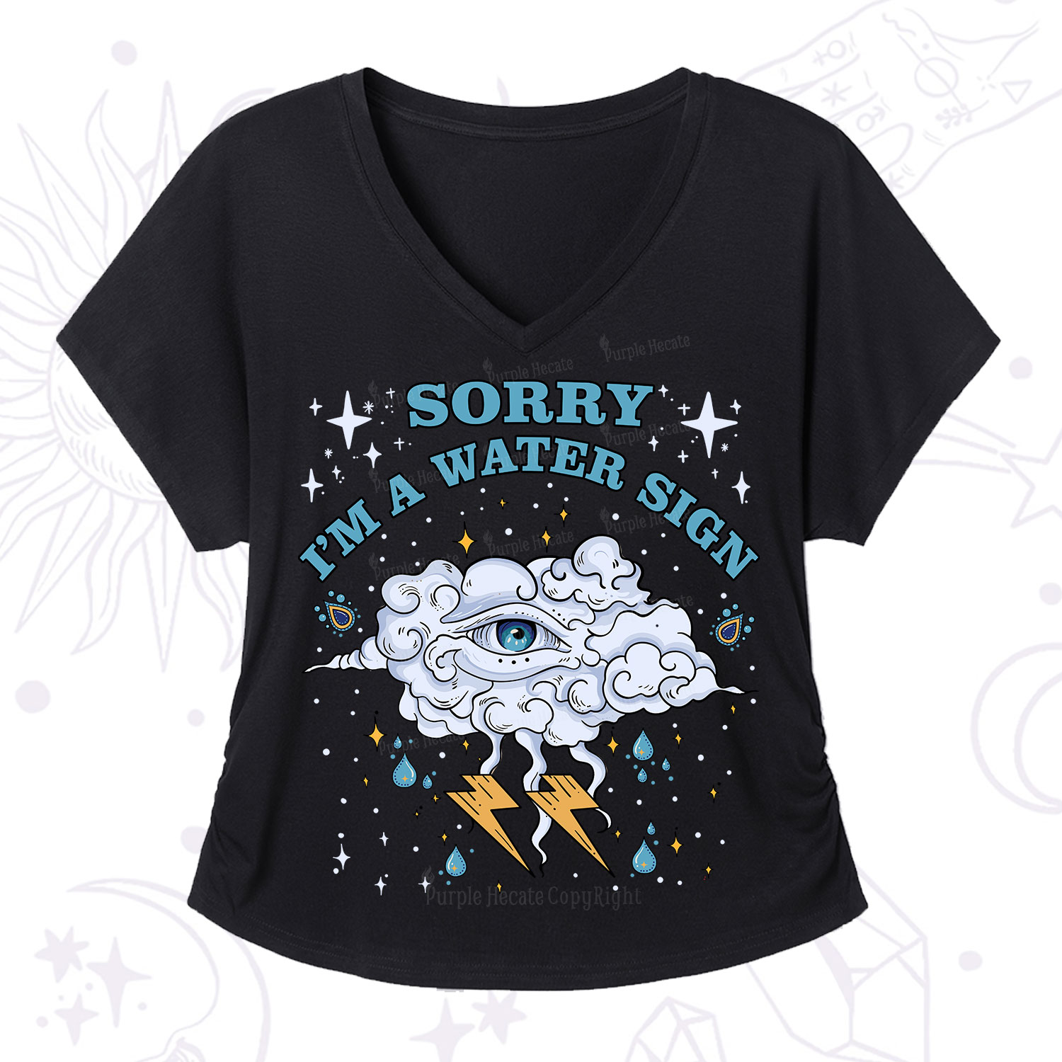 Purplehecate Sorry I'm A Water Sign V-Neck T-Shirt