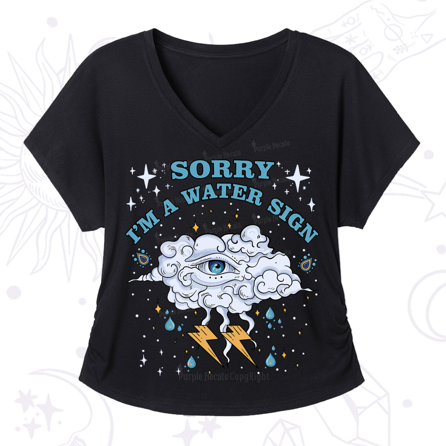 Purplehecate Sorry I'm A Water Sign V-Neck T-Shirt