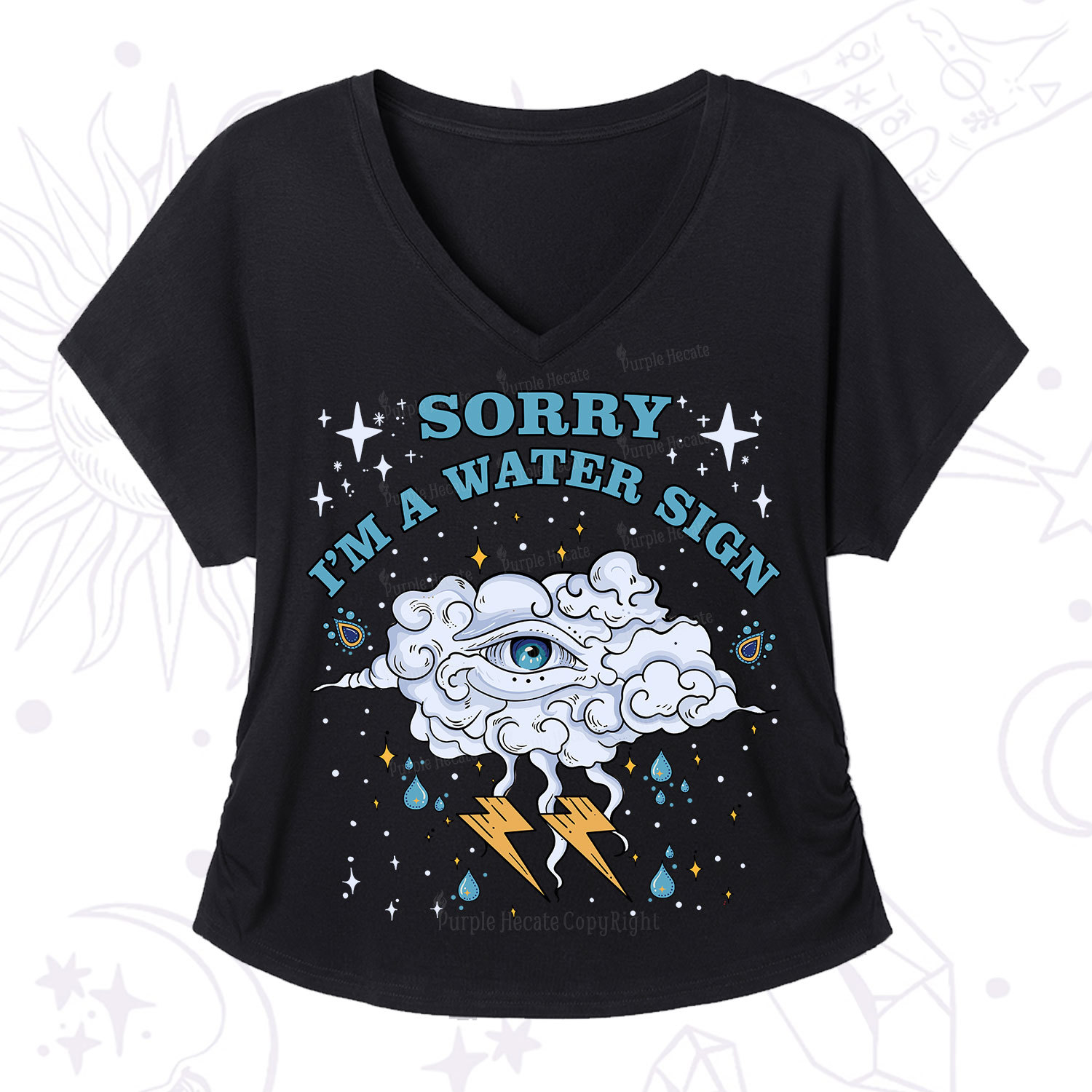 Purplehecate Sorry I'm A Water Sign V-Neck T-Shirt