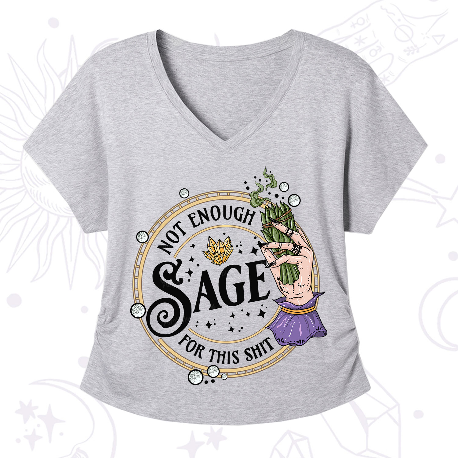 Purplehecate Not Enough Smudge for This Shit V-Neck T-Shirt