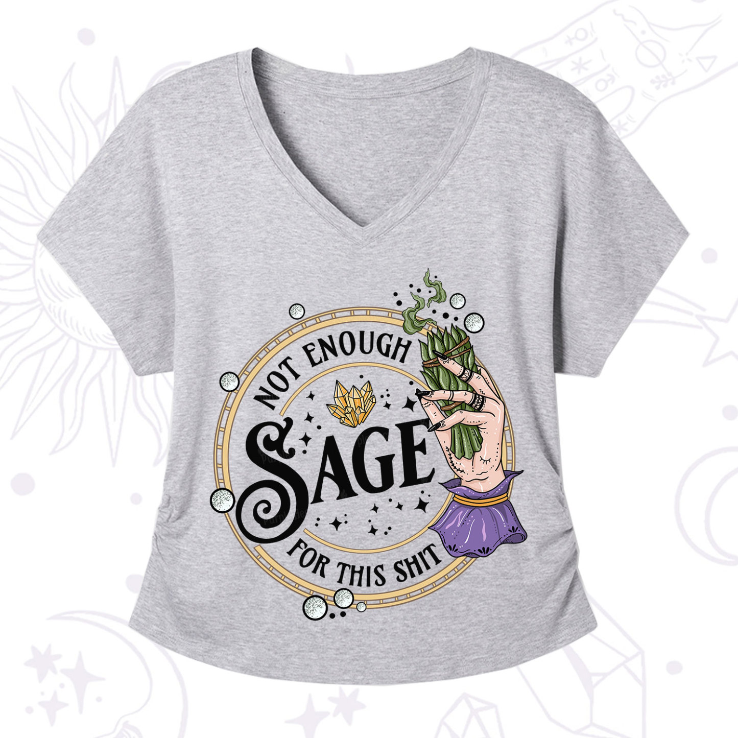 Purplehecate Not Enough Smudge for This Shit V-Neck T-Shirt