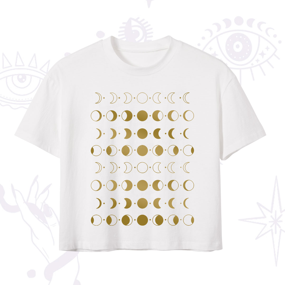 Purplehecate Phases Of Moon Crop T-Shirt