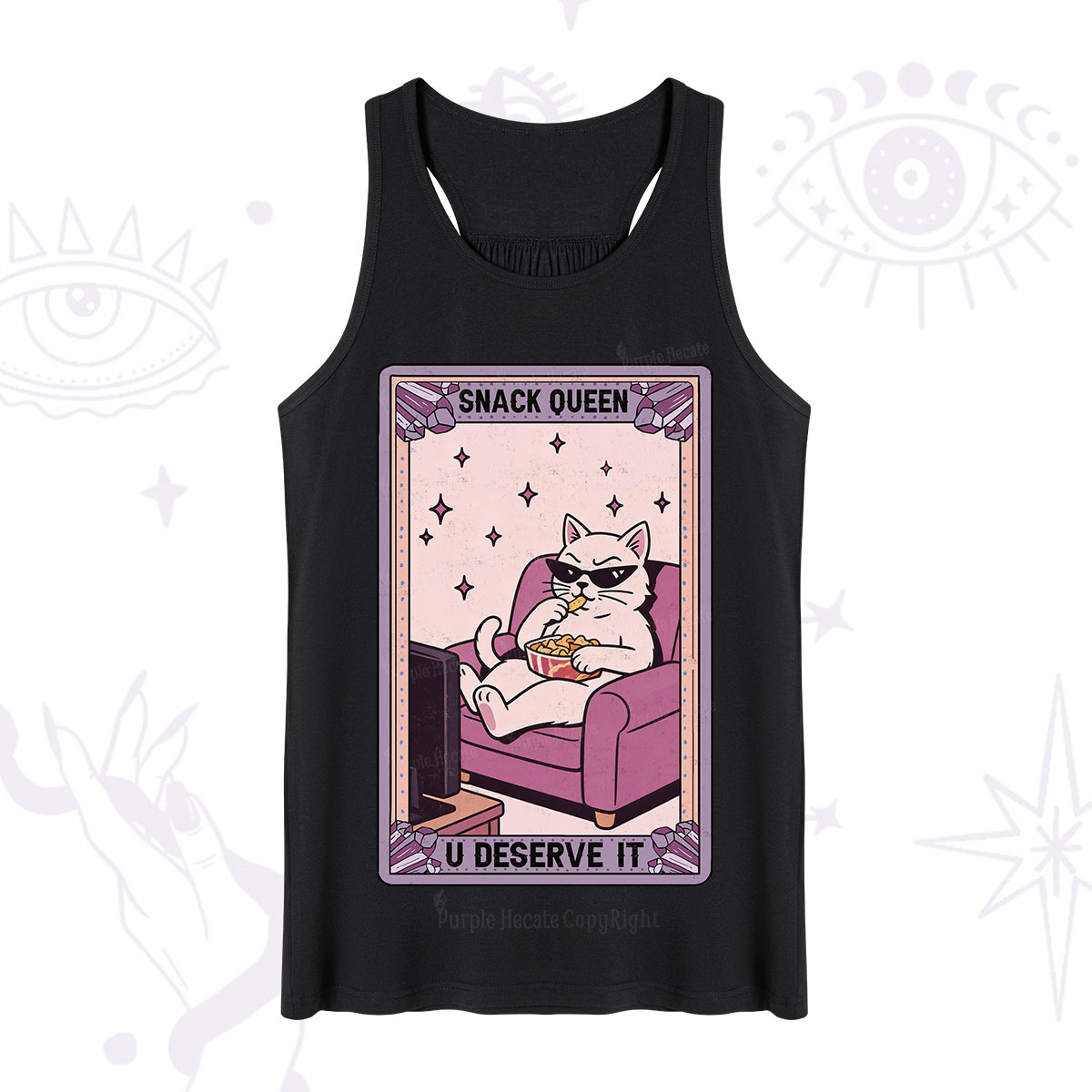 Purplehecate The Snack Queen Cat Tarot Tank