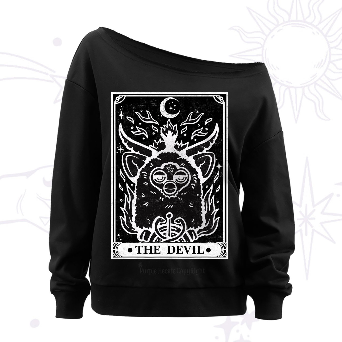 Purplehecate The Devil Tarot Off The Shoulder Sweat